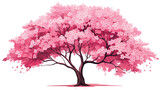 Vector cherry tree in blossom flat vector isolated o