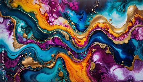 abstract colorful background fluid art painting wallpaper design