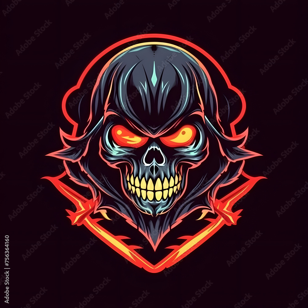 Skull Ninja Illustration can be used for T-shirt Design. Ninja Emblem