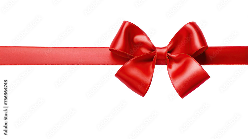 A Light Red christmas ribbon on a transparent background A Light Red christmas ribbon on a transparent background
