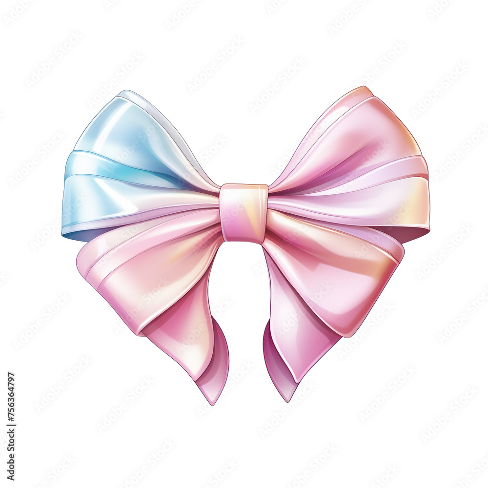 big bow white pastel colours on a transparent background 2