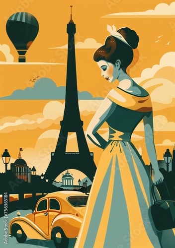 Retro travel poster depicts...
