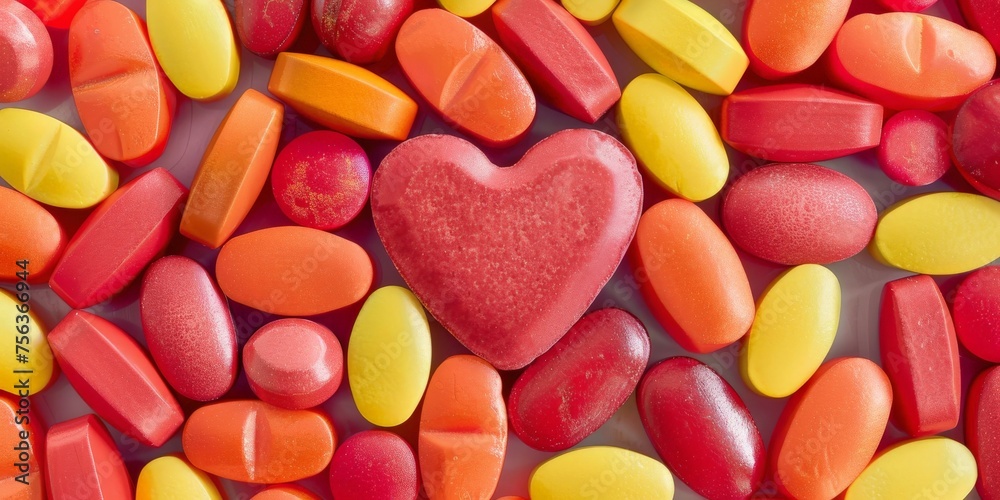 heart shaped candy colorful tablets wallpaper