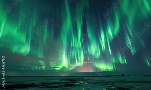 beautiful aurora in the sky