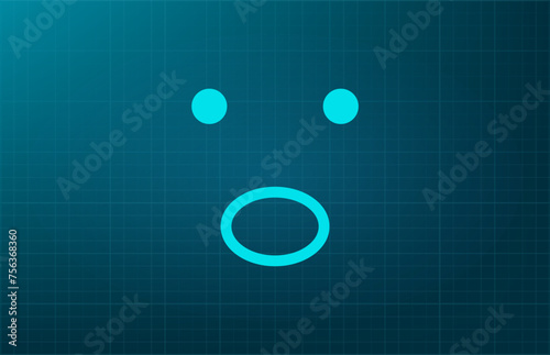 Smile, sadness, laughter, surprise - emotions symbol. Vector illustration on a blue background. Eps 10