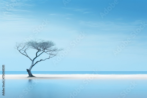 Majestic and tranquil view over calming beach scene 