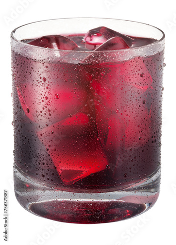 Cuadro en lienzo copo com suco de frutas vermelhas isolado em fundo transparente