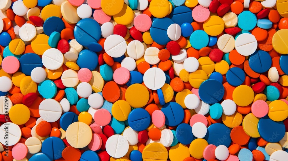 background of colorful tablets concept of medical art for food design or drugs background of colorful tablets concept of medical art for food design or drugs