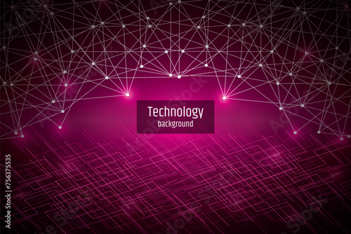 abstract digital technology background with network connection lines