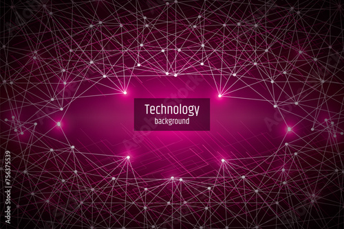 abstract digital technology background with network connection lines