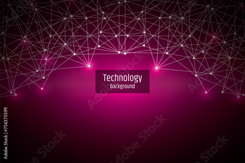 abstract digital technology background with network connection lines