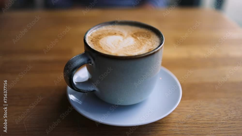Close-up wood office desk table with coffee hot latte with latte art. Breakfast snack concept. Close-up wood office desk table with coffee hot latte with latte art. Breakfast snack concept.
