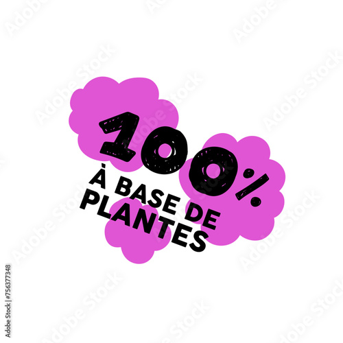 100% à base de plantes noir et rose