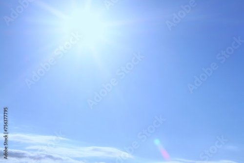 The bright sun and blue sky