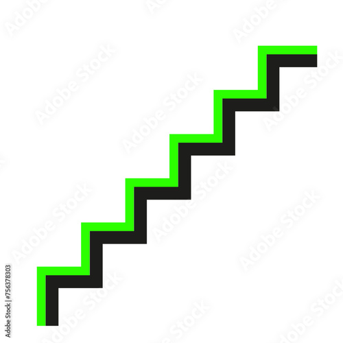 forme escaliser verte et noire style memphis