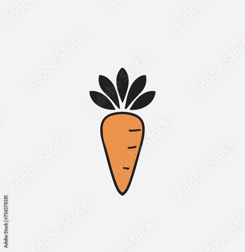 Carrot silhouette vector on white background