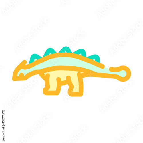 ankylosaurus dinosaur animal color icon vector. ankylosaurus dinosaur animal sign. isolated symbol illustration