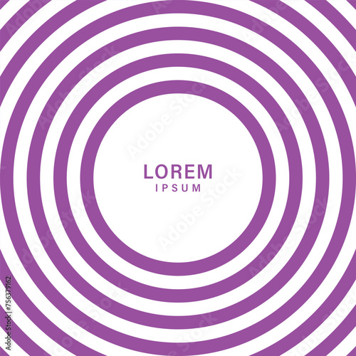 Abstract background with circles. White and purple circles background. Purple strips vector background with copy space for text