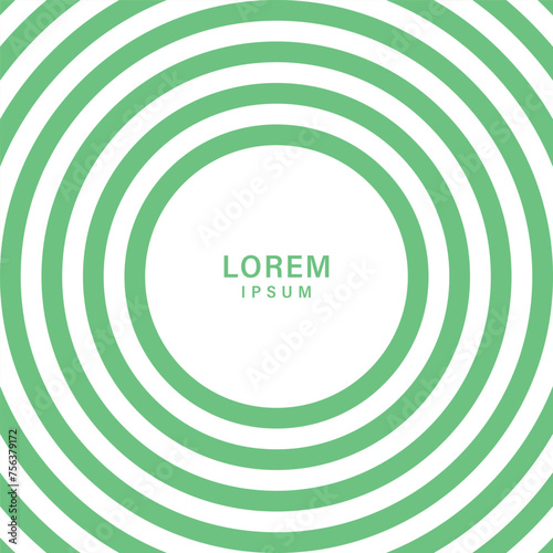 Abstract background with circles. White and green circles background. Green strips vector background with copy space for text