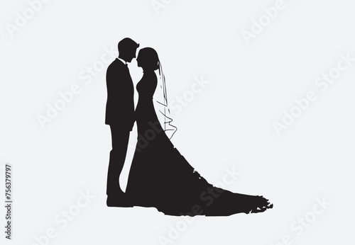 Couple of silhouette vector illustration