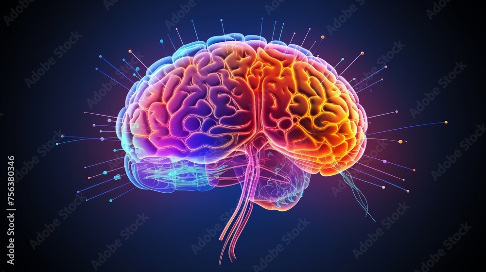 3d rendered illustration of human brain 3d rendered illustration of human brain