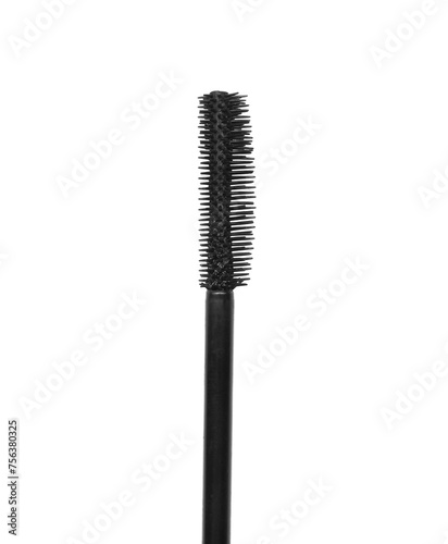 One mascara applicator isolated on white  top view. Makeup product