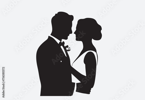 Couple of silhouette vector illustration