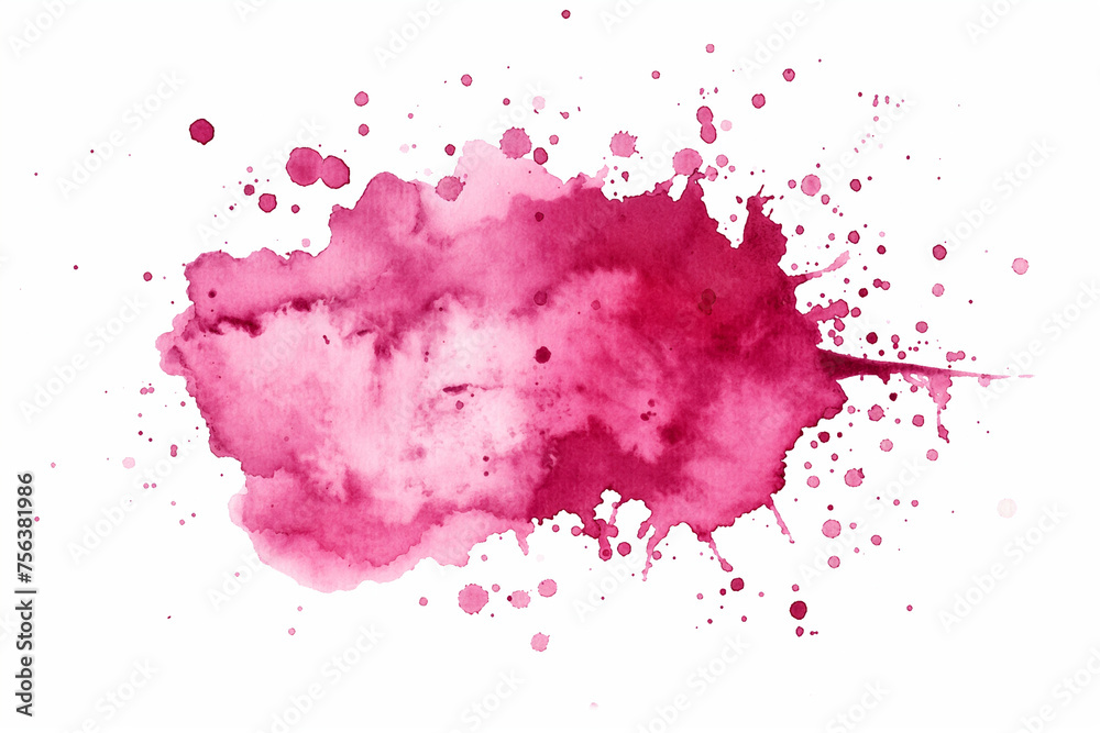 Fototapeta premium Abstract vibrant pink watercolor splash background with ample copy space, ideal for creative design elements and artistic concepts