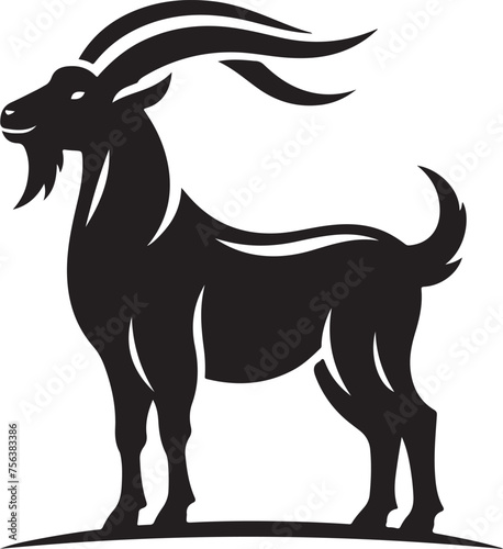 Goat silhouette icon symbol logo black design vector illustration