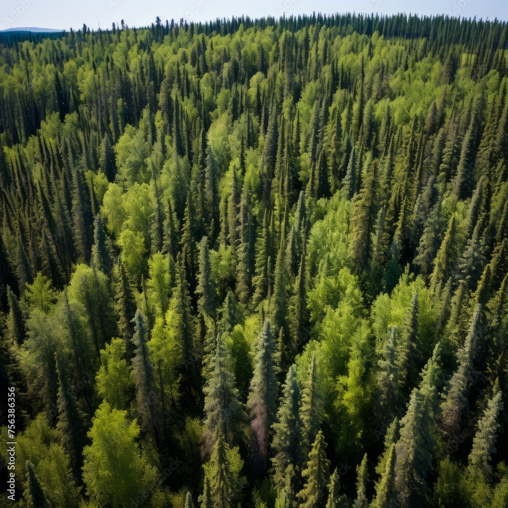 A lush green forest from above