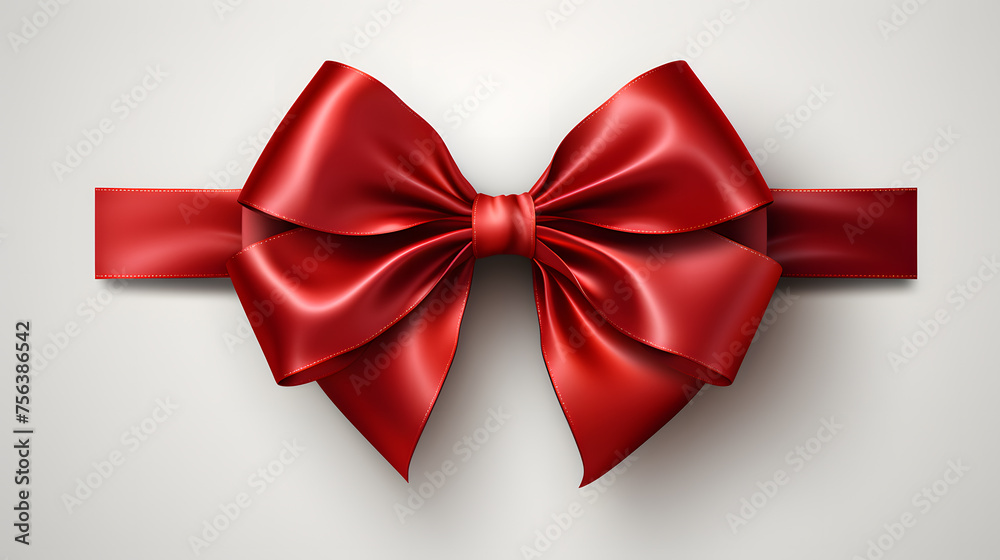 red bow on a white background