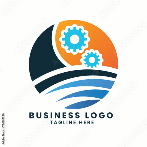 Abstract business real estate house building company factory vector logo concept symbol elements design template of business logo