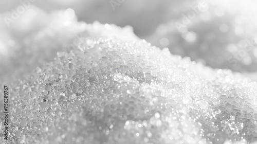 White Sugar Texture Background with Sweet Crystal Pile Isolated