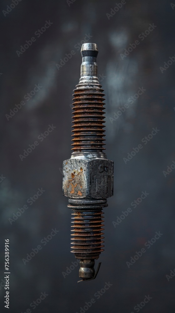 The mechanic carefully removed the worn spark plug from the car engine during routine maintenance, checking for damage on the metal coil and purchasing replacement parts for repair. The mechanic carefully removed the worn spark plug from the car engine during routine maintenance, checking for damage on the metal coil and purchasing replacement parts for repair.