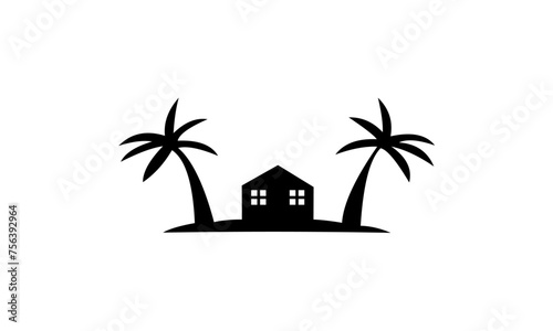 house and palm tree