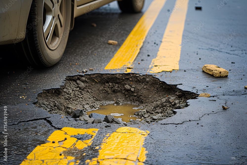 Fotografie pothole on the road