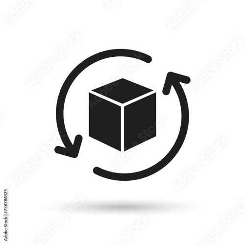 Return parcel sign. Delivery and Free Return Gifts or Parcels icon. Delivery parcel sign.
