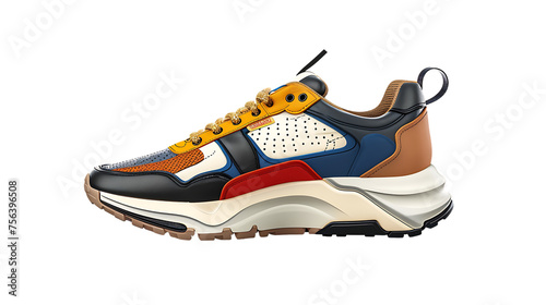 One sport sneaker isolated on transparent background