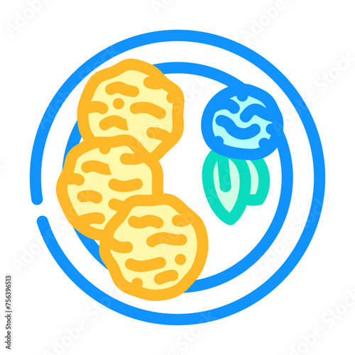 crab cake sea cuisine color icon vector. crab cake sea cuisine sign. isolated symbol illustration