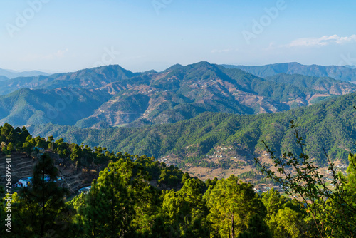View of the green mountains at Uttarakhand India