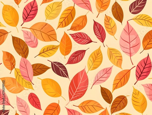 Autumn Leaves Seamless Pattern in Warm Hues  To add a touch of autumn warmth and elegance to your designs