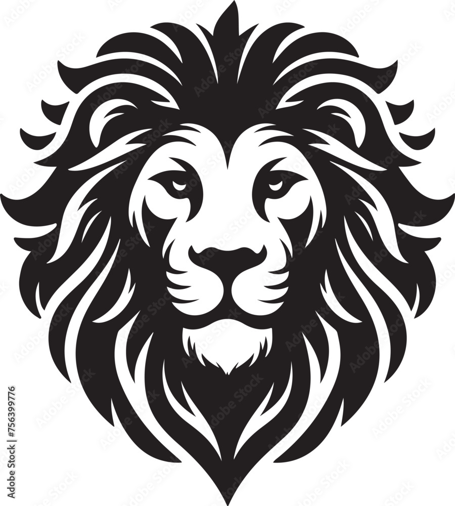 Lion Face line art Vector Illustration Black Lion Face line art Vector Illustration Black