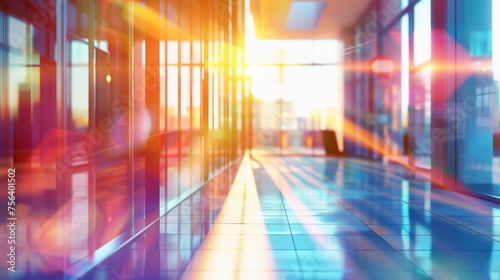 Image of a transparent office with light shining through the glass