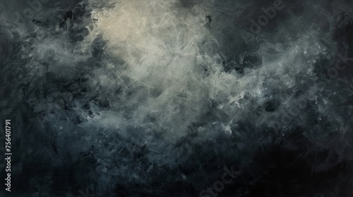 An abstract representation featuring smoke and misty fog against a dark, pitch-black backdrop, providing a textured overlay that introduces an element of mystery and depth to compositions. photo