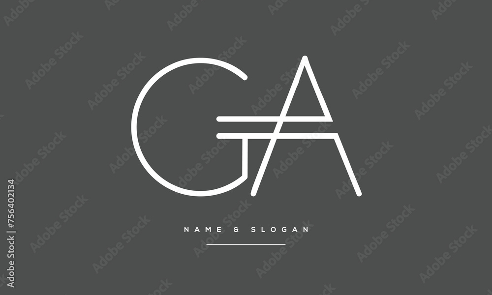 alphabet Letters GA, AG, Initials Logo Monogram alphabet Letters GA, AG, Initials Logo Monogram
