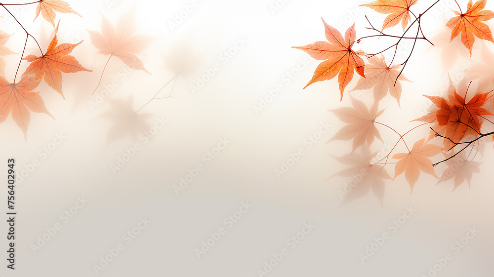 white background with copy space yellow autumn leaves layer postcard. white background with copy space yellow autumn leaves layer postcard.