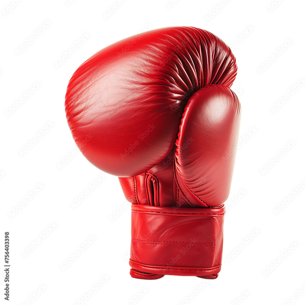 Red boxing glove isolated on transparent background
