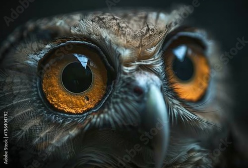 Piercing Gaze of the Night  Owl s Symmetrical Splendor - Generative AI