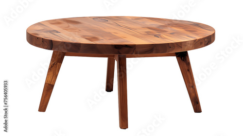 Round coffee table isolated on transparent background