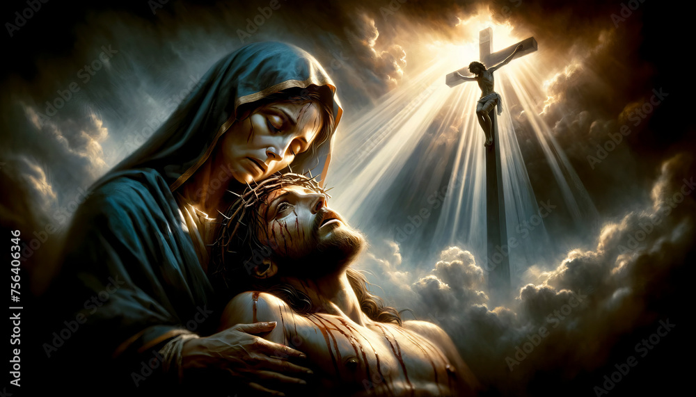 Sacred Sorrow for Christ: The Virgin Mary Cradles the Crucified Body of ...